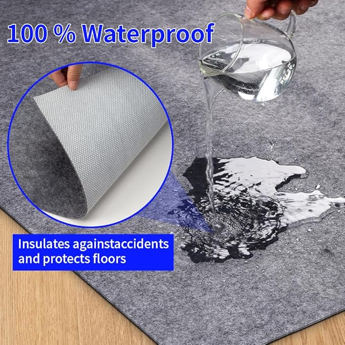 100% Waterproof Non-Slip 1/4” Extra Thick 4x6 ft Rug Pad for Large Area Rugs Durable Felt Floor Protection pad for All Floors, Suitable for Cutting. Rug Pads Keep Rugs in Place and Provide Cushioning