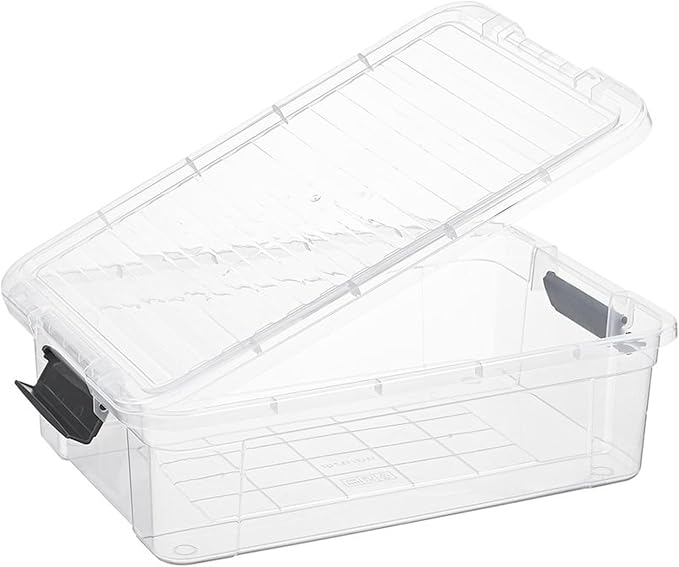 Superio Storage Bins with Lids, Clear Plastic Containers for Organizing, Stackable Totes, BPA Free, Odor Free, Organizer Boxes for Home, and Dorm (2 Pack, 13.7 Qt)