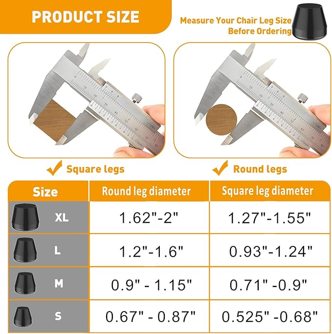 Furniture Sliders,16 PCS Chair Leg Sliders for Carpet, Furniture Movers Sliders, Carpet Chairs Furniture Glides, Floor Protectors, Carpet Moving Sliders Easily Move.(Black, Fit:1.62-2").