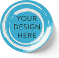 100 Custom Vinyl Stickers - Upload Your own Image, Text, Design, Logo - Personalized Logo Labels for Handmade, Packaging, Bottle, Jars, Candle, Brand Stickers (Blue Swirls, 1.5x1.5)