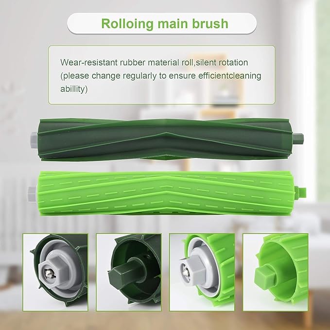 19 Pack Replacement Parts Accessories Compatible for iRobot Roomba i3 i3+ i7 i7+ i4 i6 i6+i8 i8+/Plus E5 E6 E7 J7 I E &J Series Vacuum Cleaner, 3 Set of Roller Brush & 8 HEPA Filters & 8 Side Brushes