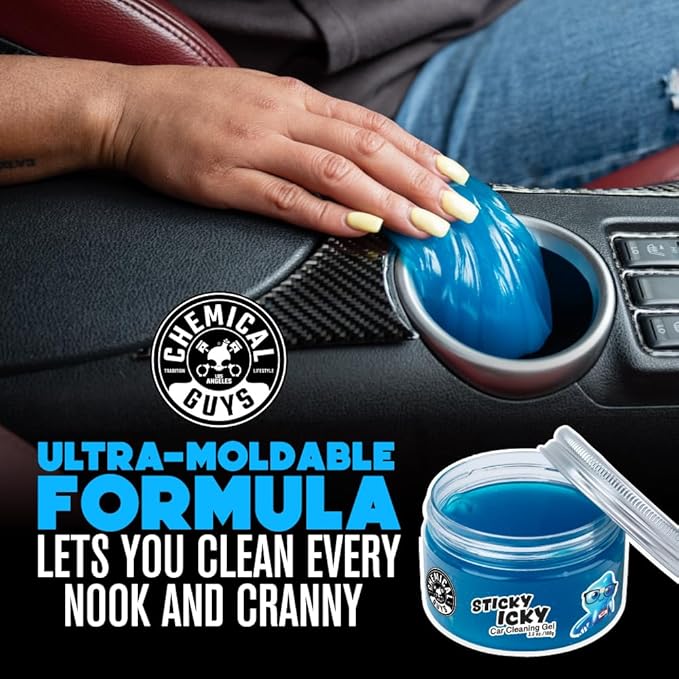 Chemical Guys Sticky Icky Car Cleaning Gel, Green Apple Scent - Detailing Gel for Vents, Keyboards, and More, 100g, 4 Pack