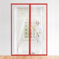 Amylove Zipper 60 x 102 Inch Dust Barrier Kit Red Edged Temporary Construction Door Barrier 5 x 8.5 ft Reusable Plastic Curtain Cover Containment Doorway Wall Screen Sheeting for Bathroom Hallway