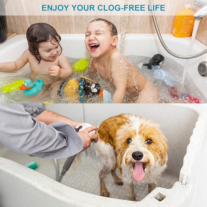 MFTEK Drain Hair Catcher Tub Drain Protector, Stainless Steel Bathtub Shower Drain Hair Stopper Strainer Trap for Shower Bathroom Sink to Catch Hair