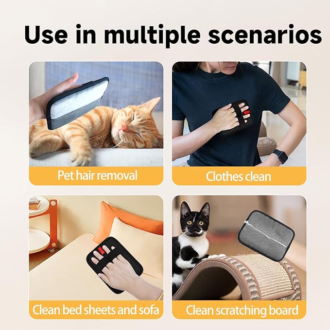 Pet Hair Remover and Electrostatic Cats & Dogs Hair Remover,Portable, Reusable pet Hair Remover Tool for Furniture, Clothing, Couch, Carpet and Bedding (1 PCS)
