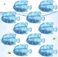 10PC Humidifier Cleaner Fish Universal Humidifier Tank Cleaner Works in All humidifiers and Fish Tanks Purifies Water, Prevent Hard Water Build-Up,Demineralization Cleaner(Blue)