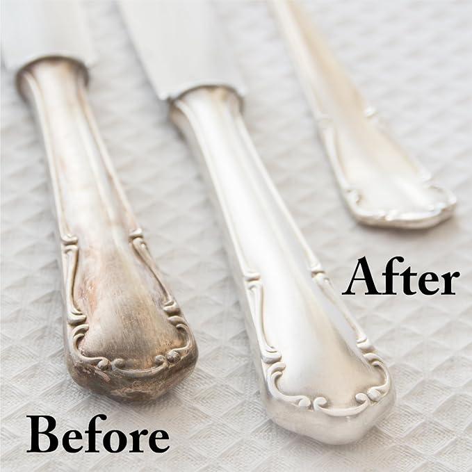 Goddard's Silver Polishing Cloth for Jewelry, Remove Tarnish on Plated or Sterling Silver, Gold, Antiques, and Leaves Tarnish Protection, 6 Cloths