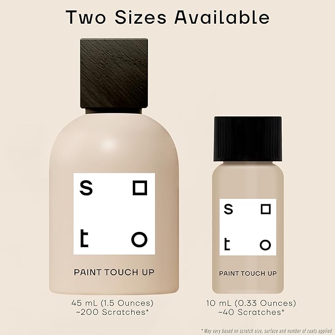 soto White Paint Touch Up, Multi-Surface, Satin Finish (No. 01 Perfect White) — 10 Milliliters of Scratch Repair for Furniture, Walls, Cabinets, Trim, Doors, Indoor/Outdoor