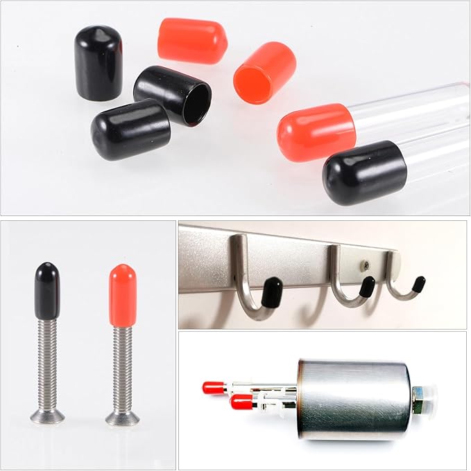 uxcell 20pcs Rubber End Caps 43mm ID Vinyl PVC Round Tube Bolt Cap Cover Screw Thread Protectors Light Brown