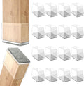Rectangle Chair Leg Protectors for Hardwood Floors,16 PCS Silicone Covers to Protect Wood Tile Floors Felt Pads Furniture Leg Caps Reduce Noise. Easy to Move. (Clear,0.5 x 1.5 Inch, Rectangular)