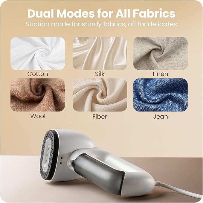 Neakasa Magic 1 Vacuum Steamer, Handheld Travel Garment Steamer for Clothes, 2300Pa Suction for Clothes Grips, Steamer Iron 2 In 1 (for 110-120V Use)