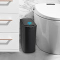 Cesun Automatic Motion Sensor Black Bathroom Trash Can with Lid, 2.6 Gallon Touchless Trash Bin, Smart Plastic Slim Garbage Can Small Wastebasket for Toilet, Office, rv, Bedroom, Living Room