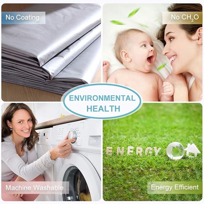 RYB HOME Blackout Curtains for Living Room Thermal Insulated Privacy Solar Drapes for Kids Bedroom Cafe Bathroom, 42 inch Width x 54 inch Length, Silver Grey, 2 Panels