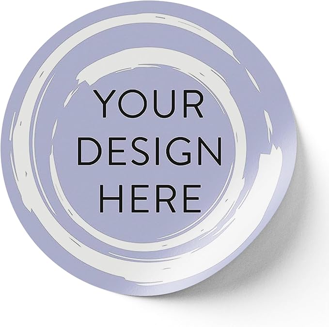 100 Custom Vinyl Stickers - Upload Your own Image, Text, Design, Logo - Personalized Logo Labels for Handmade, Packaging, Bottle, Jars, Candle, Brand Stickers (Lavender Swirls, 1.5x1.5)