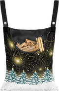 Christmas Tree Adjustable Door-Hanging Laundry Clothespin Bag Clothespin Storage Bag Laundry Clothespin Bag, Fashion Star Hanging Storage Organizer with Hanging Rope for Outdoor and Indoor