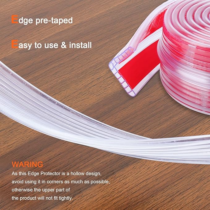 HOMREALM Baby Proofing 16.4ft Long (1.97" Wide) Corner Protector Baby Corner Guards Furniture Corner & Edge Safety Bumpers Clear Baby Proofing Bumper Cushion for Table Furniture Sharp Corners