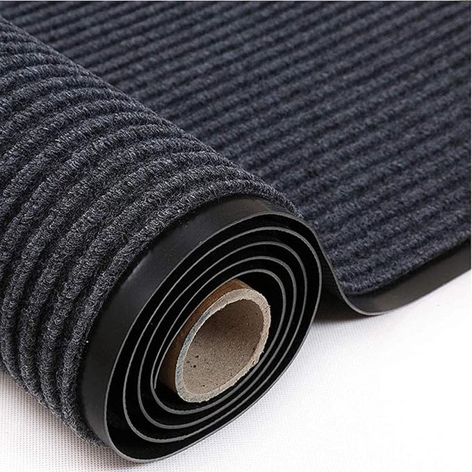 Commercial Grade Door Floor Mat 3' x 10'Heavy Duty Tough Entry Collection Slip Skid Entrance Mat with Rubber Backing and Easy to Clean Indoor Outdoor Rug Grey