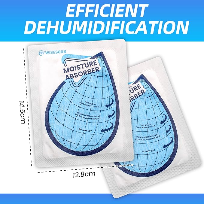 50 Gram 18 Packs Moisture Absorbers for Closet, Dehumidifier for Bedroom Dehumidifier Bags for Bathrooms, Basements, Rvs, Humidity Bags Humidity Packets Moisture Bags for Cars
