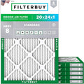 Filterbuy 20x24x1 Air Filter MERV 8 (MPR 700) Dust Defense Replacement (6-Pack), Electrostatic Pleated HVAC AC Furnace Filters, Made in USA (Actual Size: 19.38 x 23.38 x 0.75)