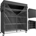 REIBII 45''W Storage Shelves Waterproof Metal Shelving Cover Dustproof Wire Shelving Unit Covers Garage Storage Rack Wire Shelf for Kitchen Pantry Office College, 45Wx17.72Dx72.83H