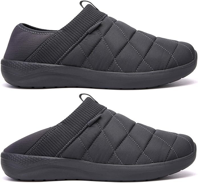 KUBUA Slippers for Men and Womens Indoor House Shoes Plush Slip on Outdoor Garden Loafers