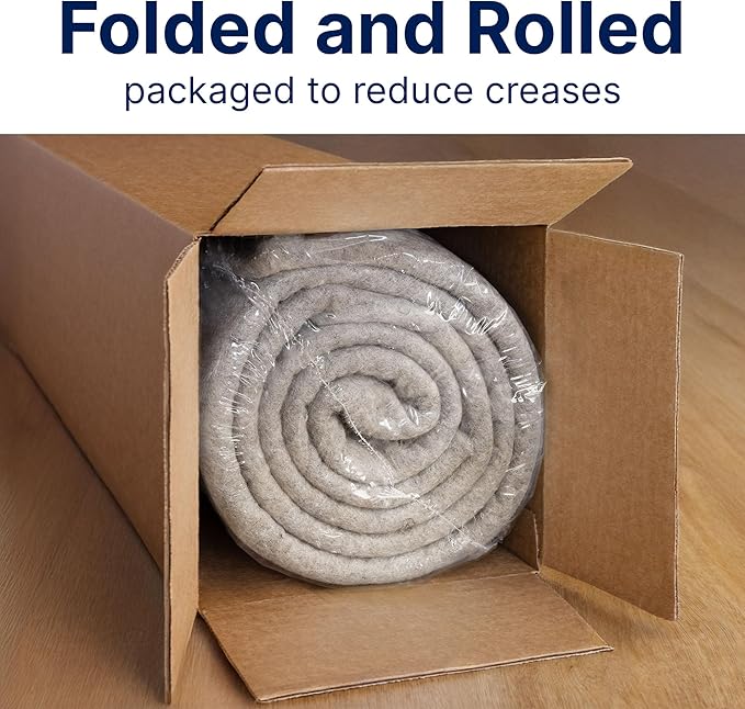 RUGPADUSA - Eco-Plush - 5'x8' - 1/4" Thick - 100% Felt - Premium Cushioned Rug Pad - Available in 3 Thicknesses, Many Custom Sizes