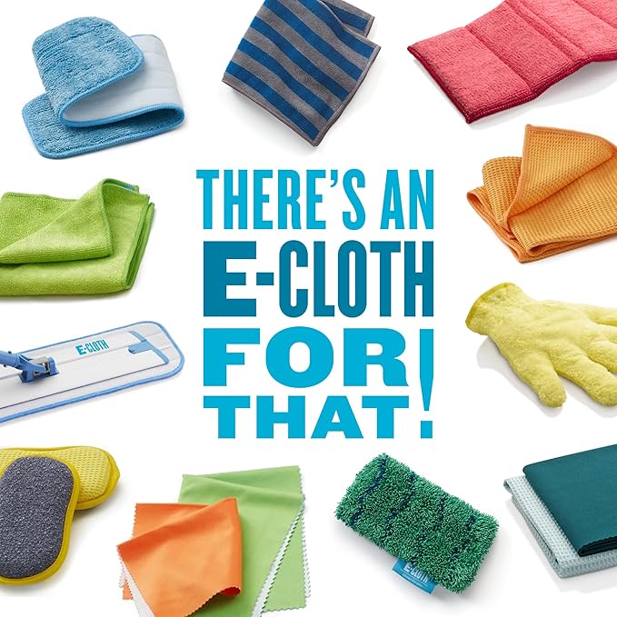 E-Cloth Reusable Paper Towel Replacement Cloth, Premium Microfiber Cleaning Cloths Ideal for Cleaning Up Spills on Countertops, Alternative to Paper Towels, 100 Wash Guarantee, 4 Count