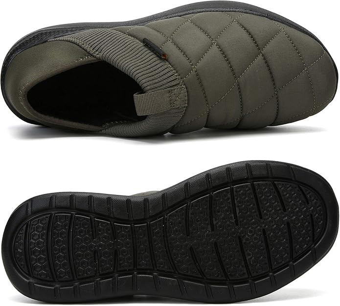 KUBUA Slippers for Men and Womens Indoor House Shoes Plush Slip on Outdoor Garden Loafers