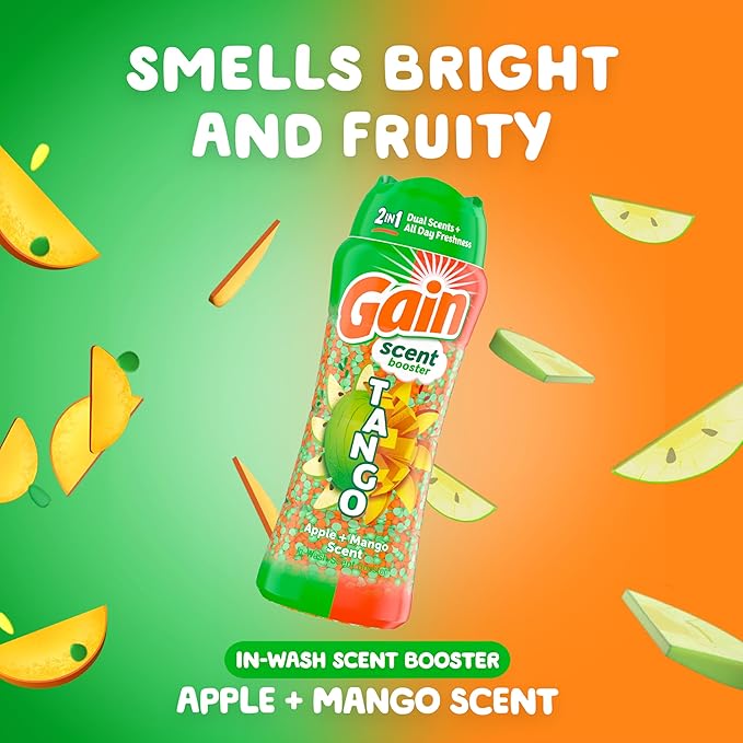 Gain Tango 2-in-1 Laundry Scent Booster Beads, Apple and Mango Scent, 21.1 OZ, Laundry Beads with Dual Scents Plus All Day Freshness
