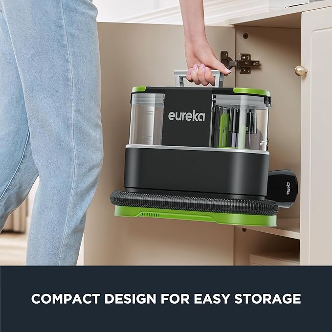 EUREKA Portable Carpet and Upholstery Cleaner, Spot Cleaner for Pets, Stain Remover for Carpet, Area Rugs, Upholstery, Coaches and Car, 50.7oz Large Water Tank, NEY101GR with Cleaning Formula, Green