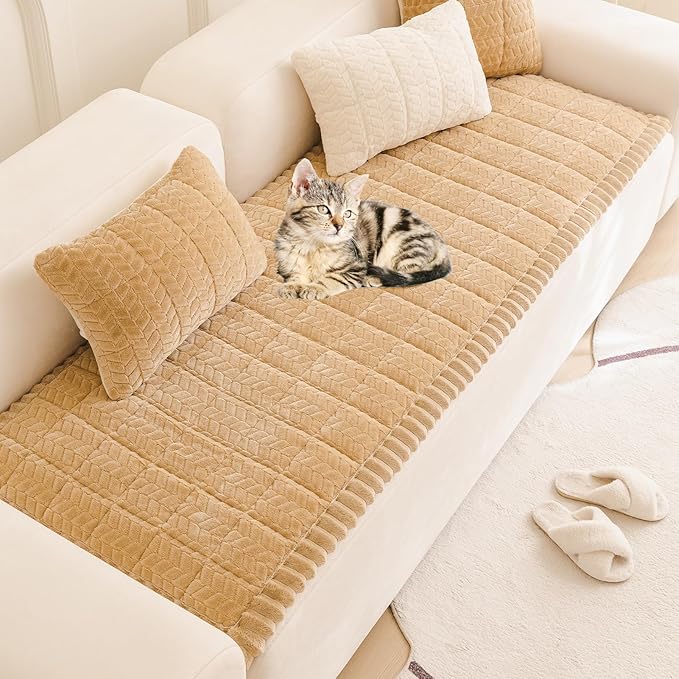 Mivnue Pet Couch Cover Protector Sofa Covers for Pets Washable Non Slip Couches and Sofas Dog Mat (Coffee, 27.6" x 59.1")