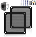 Dust Filter PC 140mm for Computer Cooler Fan/PSU/Routers PVC 50 Mesh, Magnetic Frame PC Fan Dust Mesh PC Cooler Filter Dustproof Computer Fan Grills (PVC, 140 * 140mm, 2pcs, Black)