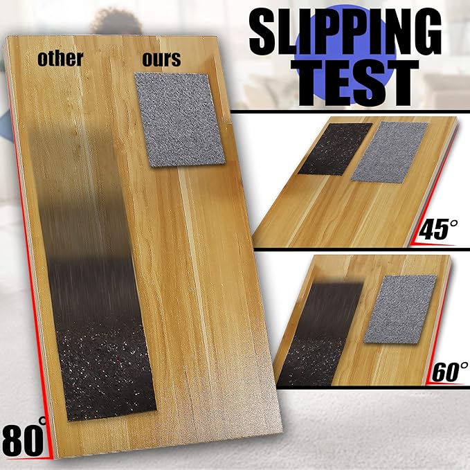 Non Slip Rug Pad Grippers - 10x14, 1/4" Thick, Felt + Rubber Double Layers Area Carpet Mat Tap, Provides Protection and Cushioning for Hardwood or Tile Floors