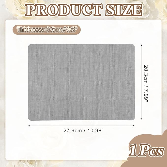 PATIKIL Linen Repair Patch, 8 x 11 Inch Self-Adhesive Linen Fabric Repair Patches for Sofa Couch Clothes Handbag Tents Car Seats Furniture, Light Gray