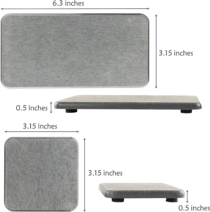 Set of 4 Water Absorbent Diatomite Coasters, Diatomaceous Earth Kitchen Soap Dish, Bathroom Trays, Water Absorbing Stone Used for Hand Soaps & Plants & Toiletries in The Modern Home