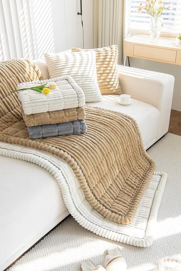 OTOB Couch Cover for Dogs Washable, Non Slip Funny Pet Couch Covers Sofa Slipcovers Cushion Mat, Plush Soft Cozy Pet Friendly Furniture Protector, All Seasons (Dark Gray, 23.6" x 47.2")
