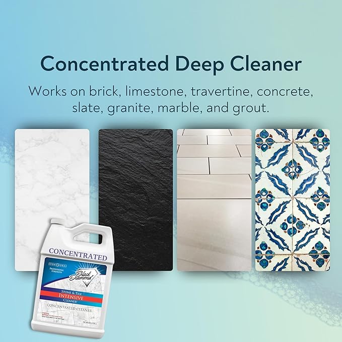 Black Diamond Stoneworks Stone & Tile Intensive Cleaner: Concentrated Deep Cleaner, Marble, Limestone, Travertine, Granite, Slate, Ceramic & Porcelain Tile.