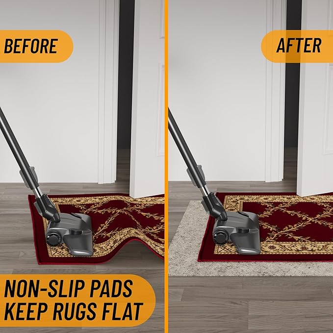 Ottomanson 5' x 7'8" Non-Slip Rug Pad Gripper 1/12 Inch Ultra Thin Dual Surface Felt + Rubber Gripper - Safe for All Floors, Cream