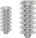 14PCS Drain Mesh Basket, 2.125'' & 2.75" Bathroom Mesh Sink Drain Strainer Screen Cover Small Slop Basket Filter Trap Tub Drain Screen Hair Catcher for Lavatory RV Shower Floor Utility Drain