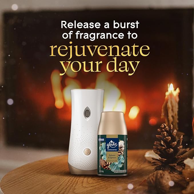 Glade Automatic Spray Refill, Balsam & Spruce, Scented Air Freshener for Home and Bathroom, 6.2 Oz
