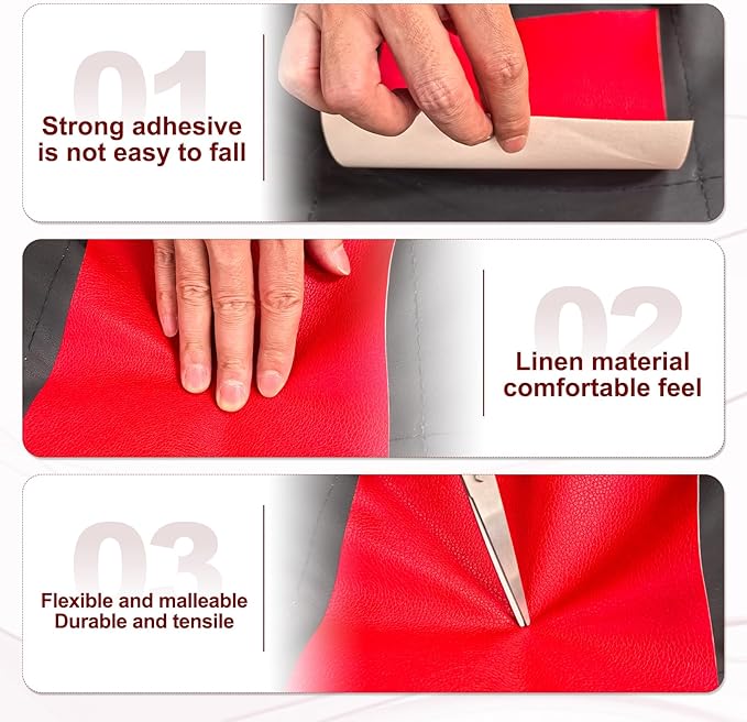PATIKIL Leather Patches Tape for Furniture, 6.3 x 61 Inch Self Adhesive Vinyl Leather Repair Kit Cover Sheet for Couch, Sofa, Car Seats, Office Chair, Deep Coffee