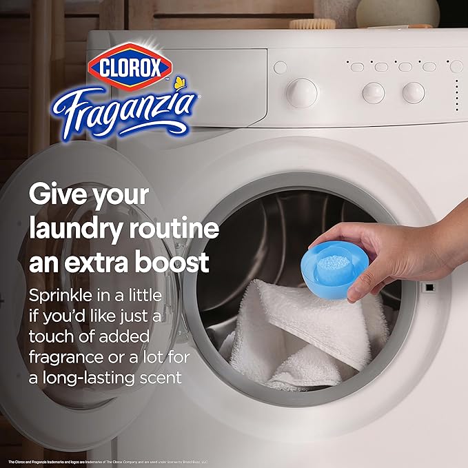 Clorox Fraganzia Laundry Scent Booster Crystals in Linen Scent - Scented In-Wash Freshener Beads for Fresh, Clean, Great Smelling Clothes and Linens, 70 Oz