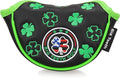 BIG TEETH Putter Cover Mallet Putter Cover Half Mallet Small Golf Headcover, Mini Club Head Protector Magnetic Closure Black Leather for Odyssey White Hot #5 Golf Rossie Tour Edge Chipper etc