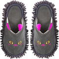 Warm Microfiber Slippers Floor Dust Dirt Hair Mop Slippers Shoes Anti-slip Moccasin Bedroom Home (Dark gray)