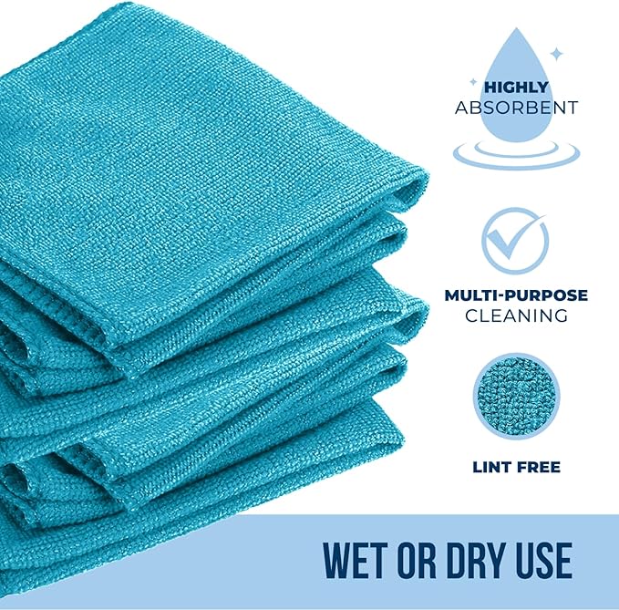GREEN LIFESTYLE Chamois Cloth, Microfiber Cleaning Cloth 750 Pack, Borderless Towels Cleaning, Car Microfiber Towel, Drying Car Wash Towels (11.5" x 11.5", Multicolor)