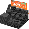 Felt Furniture Pads 400 Pieces, Furniture Pads for Hardwood Floors, Floor Protectors for Furniture Legs, Felt Pads for Furniture, Many Large Sizes Black