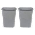 Amazon Basics Rectangular Commercial Office Wastebasket, 10 gallon (Pack of 2), Grey (Previously AmazonCommercial brand)