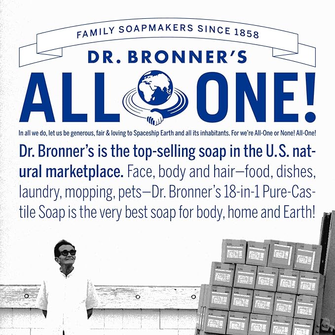 Dr. Bronner's Magic Soap-Pure-Castile Liquid Refill (Peppermint, 32 ounce, 2-Pack) - Regenerative Organic Certified Oils, For Body, Hair, Laundry, Pets & Dishes, Concentrated, Vegan, Non-GMO