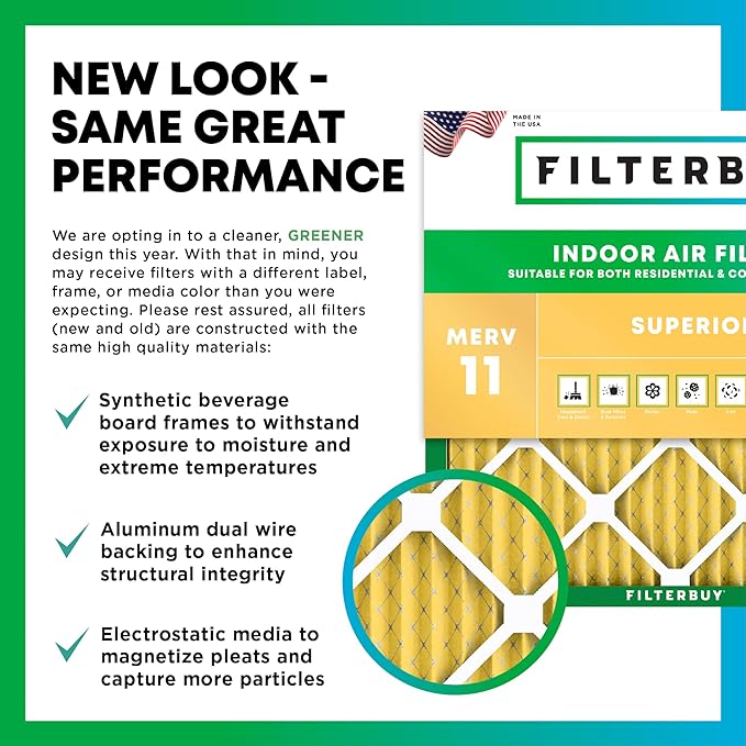 Filterbuy 23.5x23.5x1 Air Filter MERV 11 (MPR 1200) Allergen Defense Replacement (4-Pack), Electrostatic Pleated HVAC AC Furnace Filters, Made in USA (Actual Size: 23.38 x 23.38 x 0.75)