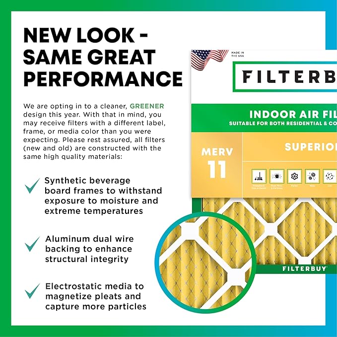 Filterbuy 24x25x1 Air Filter MERV 11 (MPR 1200) Allergen Defense Replacement (4-Pack), Electrostatic Pleated HVAC AC Furnace Filters, Made in USA (Actual Size: 23.88 x 24.88 x 0.75)